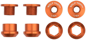 Wolf Tooth Chainring Bolts and Hardware Set/4 / Orange Wolf Tooth 1x Chainring Bolt Set - 6mm Dual Hex Fittings