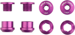 Wolf Tooth Chainring Bolts and Hardware Set/4 / Ultraviolet Purple Wolf Tooth 1x Chainring Bolt Set - 6mm Dual Hex Fittings