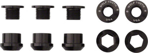 Wolf Tooth Chainring Bolts and Hardware Set/5 / Black Wolf Tooth 1x Chainring Bolt Set - 6mm Dual Hex Fittings
