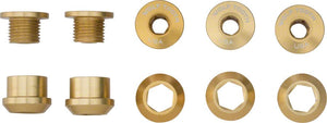 Wolf Tooth Chainring Bolts and Hardware Set/5 / Gold Wolf Tooth 1x Chainring Bolt Set - 6mm Dual Hex Fittings