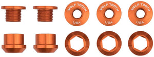 Wolf Tooth Chainring Bolts and Hardware Set/5 / Orange Wolf Tooth 1x Chainring Bolt Set - 6mm Dual Hex Fittings
