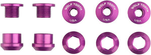 Wolf Tooth Chainring Bolts and Hardware Set/5 / Ultraviolet Purple Wolf Tooth 1x Chainring Bolt Set - 6mm Dual Hex Fittings
