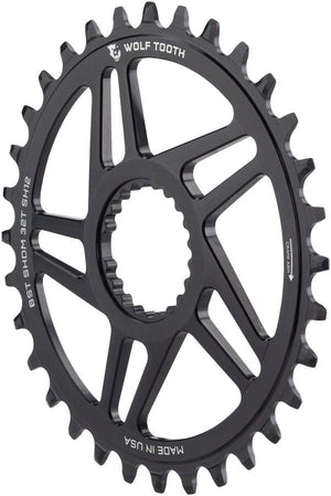 Wolf Tooth Chainrings 28T Wolf Tooth Direct Mount Chainring - Shimano Direct Mount For Boost Cranks 3mm Offset Requires 12-Speed Hyperglide+ Chain, Black