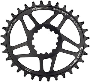 Wolf Tooth Chainrings 30T / Black Wolf Tooth Elliptical Direct Mount Chainring - SRAM Direct Mount For SRAM 3-Bolt Boost Cranks (Requires Hyperglide+ Chain)