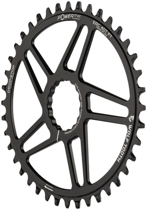 Wolf Tooth Chainrings 40T Wolf Tooth Elliptical Direct Mount Chainring - RaceFace/Easton CINCH Direct Mount 3mm Offset Drop-Stop Flattop Compatible, Black
