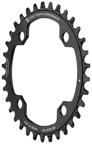 Wolf Tooth Chainrings Wolf Tooth 102 BCD Chainring - 32t 102 BCD 4-Bolt Drop-Stop For Shimano XTR M960 Cranks BLK