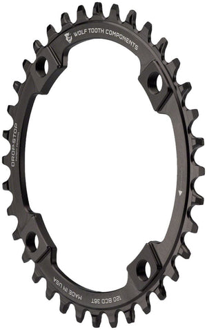 Wolf Tooth Chainrings Wolf Tooth 120 BCD Chainring - 36t 120 BCD 4-Bolt Drop-Stop B Black
