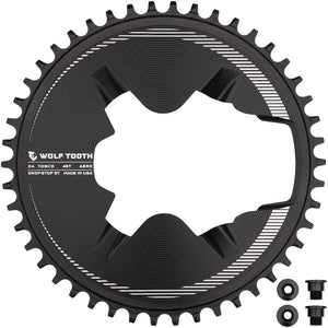 Wolf Tooth Chainrings Wolf Tooth Aero Direct Mount 1x Chainring - 46t 4-Bolt Drop-Stop ST Compatible Shimano Dura-Ace R9200/R9200-P Only BLK
