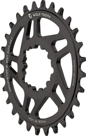 Wolf Tooth Chainrings Wolf Tooth Direct Mount Chainring - 28t SRAM Direct Mount Drop-Stop B For SRAM 3-Bolt Boost Cranks 3mm Offset BLK