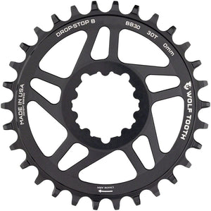 Wolf Tooth Chainrings Wolf Tooth Direct Mount Chainring - 30t SRAM Direct Mount Drop-Stop B For BB30 Short Spindle Cranksets 0mm Offset BLK