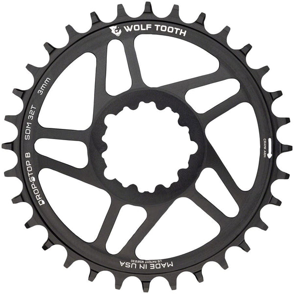 Wolf Tooth Chainrings Wolf Tooth Direct Mount Chainring - 30t SRAM Direct Mount Drop-Stop B For SRAM 3-Bolt Boost Cranks 3mm Offset BLK