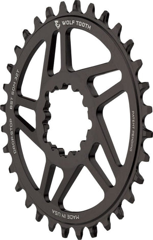 Wolf Tooth Chainrings Wolf Tooth Direct Mount Chainring - 34t SRAM Direct Mount Drop-Stop A For SRAM 3-Bolt Boost Cranks 3mm Offset BLK