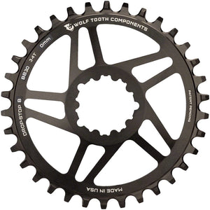 Wolf Tooth Chainrings Wolf Tooth Direct Mount Chainring - 34t SRAM Direct Mount Drop-Stop B For BB30 Short Spindle Cranksets 0mm Offset BLK