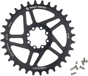 Wolf Tooth Chainrings Wolf Tooth Direct Mount Chainring - 34t SRAM Direct Mount Drop-Stop B For SRAM 8-Bolt Cranksets 0mm Offset BLK