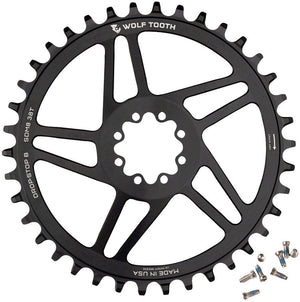Wolf Tooth Chainrings Wolf Tooth Direct Mount Chainring - 38t SRAM Direct Mount Drop-Stop B For SRAM 8-Bolt Cranksets 6mm Offset BLK
