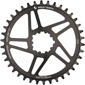 Wolf Tooth Chainrings Wolf Tooth Direct Mount Chainring - 38t SRAM Direct Mount For SRAM 3-Bolt 6mm Offset Drop-Stop B Flattop Compatible BLK