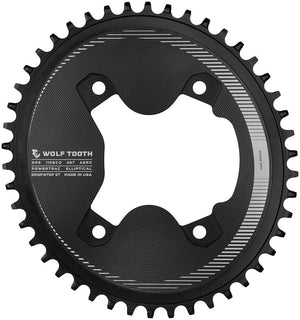 Wolf Tooth Chainrings Wolf Tooth Elliptical Aero 110 Asymmetric BCD Chainring - 46t 110 Asymmetric BCD 4-Bolt Drop-Stop ST For Shimano GRX 800 Series BLK