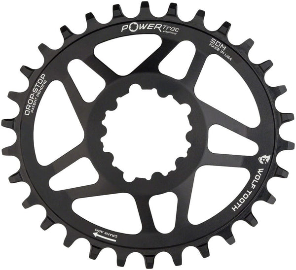Wolf Tooth Chainrings Wolf Tooth Elliptical Direct Mount Chainring - 28t SRAM Direct Mount Drop-Stop For SRAM 3-Bolt Cranksets 6mm Offset BLK