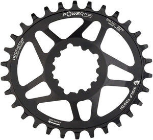 Wolf Tooth Chainrings Wolf Tooth Elliptical Direct Mount Chainring - 30t SRAM Direct Mount Drop-Stop A For SRAM BB30 Short Spindle Cranks 0mm Offset BLK