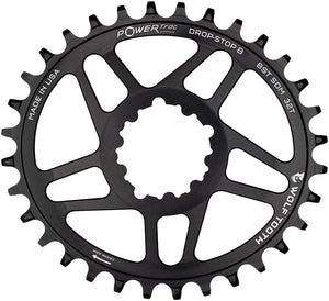 Wolf Tooth Chainrings Wolf Tooth Elliptical Direct Mount Chainring - 32t SRAM Direct Mount Drop-Stop B For SRAM 3-Bolt Boost Cranksets 3mm Offset BLK