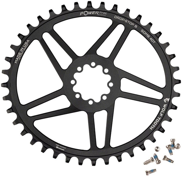 Wolf Tooth Chainrings Wolf Tooth Elliptical Direct Mount Chainring - 40t SRAM Direct Mount Drop-Stop B For SRAM 8-Bolt Cranksets 6mm Offset BLK