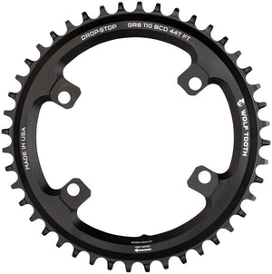 Wolf Tooth Chainrings Wolf Tooth Shimano 110 Asymmetric BCD Chainring - 42t 110 Asymmetric BCD 4-Bolt Drop-Stop B For Shimano GRX Cranks BLK