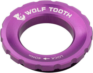 Wolf Tooth Disc Rotor Ultraviolet Purple Wolf Tooth CenterLock Rotor Lockring