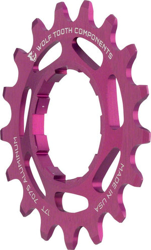 Wolf Tooth Freehubs Wolf Tooth Single Speed Aluminum Cog - 17t Compatible 3/32" Chains Purple