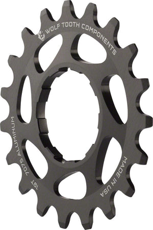 Wolf Tooth Freehubs Wolf Tooth Single Speed Aluminum Cog - 19t Compatible 3/32" Chains BLK