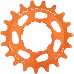 Wolf Tooth Freehubs Wolf Tooth Single Speed Aluminum Cog - 19t Compatible 3/32" Chains Orange