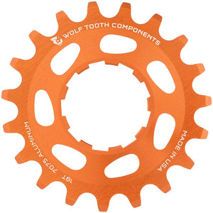 Wolf Tooth Freehubs Wolf Tooth Single Speed Aluminum Cog - 19t Compatible 3/32" Chains Orange