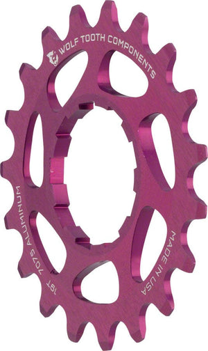 Wolf Tooth Freehubs Wolf Tooth Single Speed Aluminum Cog - 19t Compatible 3/32" Chains Purple