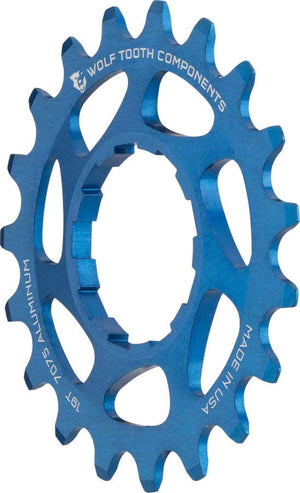 Wolf Tooth Freehubs Wolf Tooth Single Speed Aluminum Cog - 19t Compatible with 3/32" Chains Blue