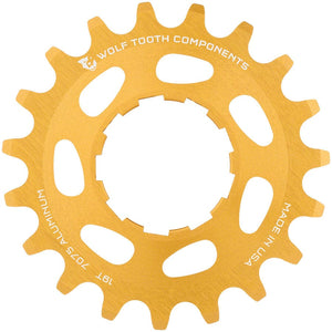 Wolf Tooth Freehubs Wolf Tooth Single Speed Aluminum Cog - 19t Compatible with 3/32" Chains Gold