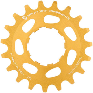 Wolf Tooth Freehubs Wolf Tooth Single Speed Aluminum Cog - 19t Compatible with 3/32" Chains Gold