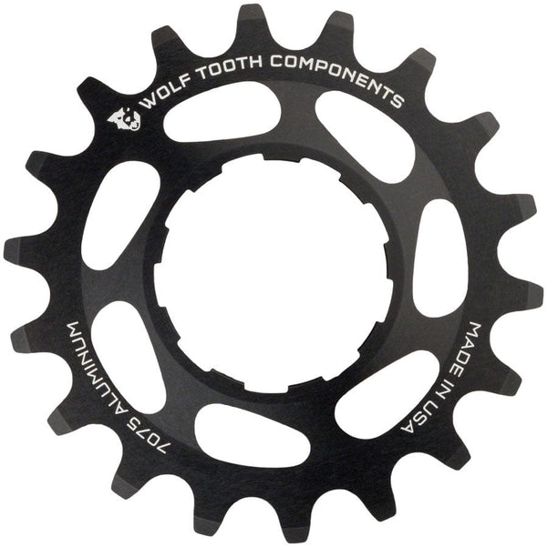Wolf Tooth Freehubs Wolf Tooth Single Speed Aluminum Cog - 20t Compatible 3/32" Chains BLK