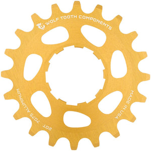 Wolf Tooth Freehubs Wolf Tooth Single Speed Aluminum Cog - 20t Compatible with 3/32" Chains Gold