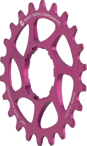 Wolf Tooth Freehubs Wolf Tooth Single Speed Aluminum Cog - 22t Compatible 3/32" Chains Purple