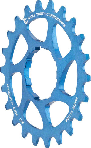 Wolf Tooth Freehubs Wolf Tooth Single Speed Aluminum Cog - 22t Compatible with 3/32" Chains Blue