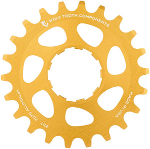 Wolf Tooth Freehubs Wolf Tooth Single Speed Aluminum Cog - 22t Compatible with 3/32" Chains Gold