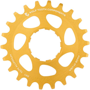 Wolf Tooth Freehubs Wolf Tooth Single Speed Aluminum Cog - 22t Compatible with 3/32" Chains Gold