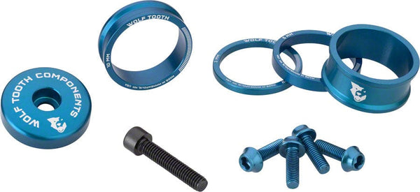 Wolf Tooth Headset Spacers Wolf Tooth BlingKit: Headset Spacer Kit 3 510 15mm Blue
