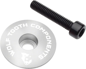 Wolf Tooth Headset Top Caps Raw Silver Wolf Tooth Ultralight Stem Cap