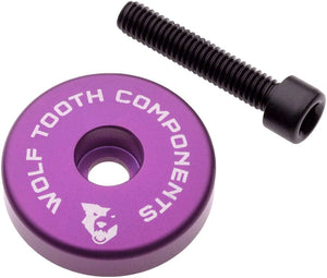 Wolf Tooth Headset Top Caps Ultraviolet Purple (Purple) Wolf Tooth Ultralight Stem Cap with Integrated 5mm Spacer
