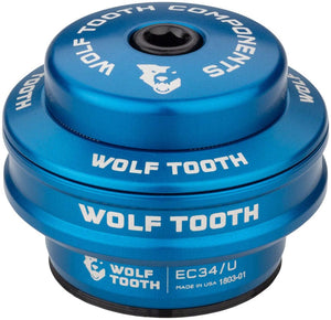 Wolf Tooth Headset Upper Wolf Tooth Premium Headset - EC34/28.6 Upper 16mm Stack Blue