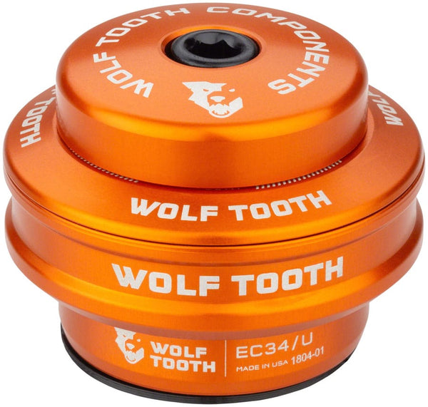 Wolf Tooth Headset Upper Wolf Tooth Premium Headset - EC34/28.6 Upper 16mm Stack Orange
