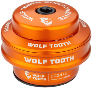 Wolf Tooth Headset Upper Wolf Tooth Premium Headset - EC34/28.6 Upper 16mm Stack Orange