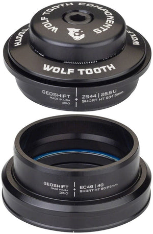 Wolf Tooth Headsets Wolf Tooth GeoShift Performance Angle Headset - 1 Deg Short ZS44/EC49 Black