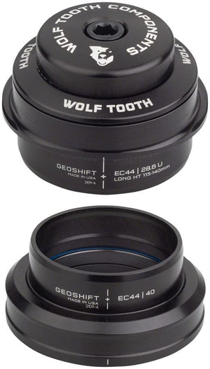 Wolf Tooth Headsets Wolf Tooth GeoShift Performance Angle Headset - 2 Deg Long EC44/EC44 Black