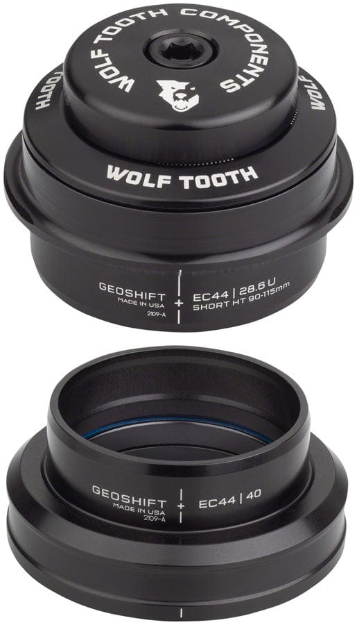 Wolf Tooth Headsets Wolf Tooth GeoShift Performance Angle Headset - 2 Deg Short EC44/EC44 Black